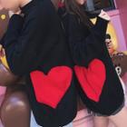 Couple Matching Oversized Heart Print Sweater
