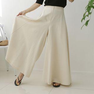 Band-waist Wide-leg Skort