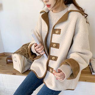Loose-fit Faux-shearling Jacket Beige - One Size
