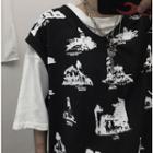 Printed Vest Black - One Size