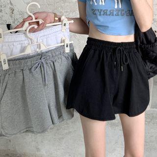 Drawstring Plain Sports Shorts