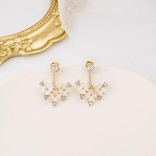 Rhinestone Flower Dangle Earring E2940 - As Shown In Figure - One Size