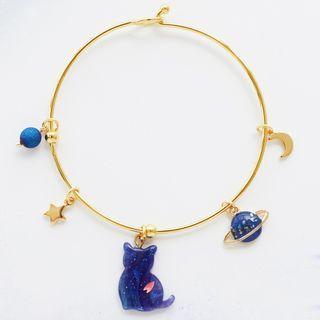 Alloy Cat Planet Bangle