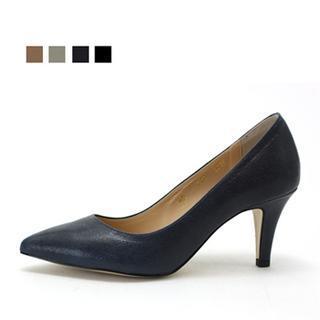 Genuine Leather Pointy-toe Pumps