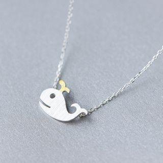 Whale Pendant Sterling Silver Necklace Silver - One Size