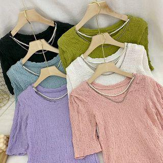 Short-sleeve Chain Crinkled T-shirt