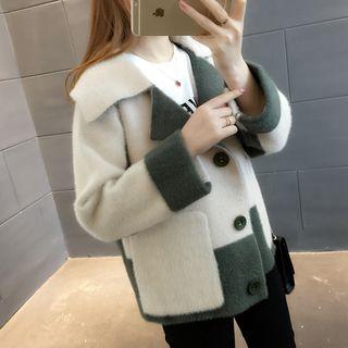 Two-tone Buttoned Coat