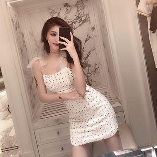 Dot Slim-fit Pencil Sleeveless Dress