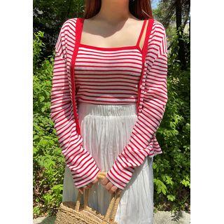 Marine Stripe Cardigan & Cami Set