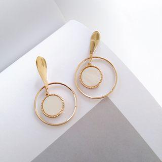 Hoop Dangle Earring 1 Pair - Stud Earring - Gold - One Size
