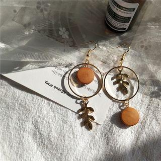 Leaf Hoop Drop Earring / Clip-on Earring