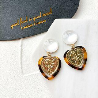 Heart Acetate Dangle Earring