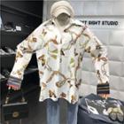 Butterfly Print Shirt White - One Size