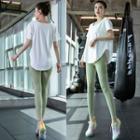 Set: Short Sleeve Sport T-shirt + Yoga Pants