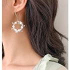 Faux Pearl Hoop Dangle Earring 1 Pair - Silver Needle - Faux Pearl Earrings - One Size