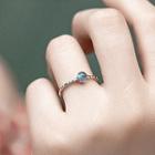 Moonstone Sterling Silver Open Ring Silver - One Size