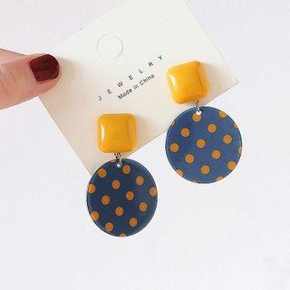 Polka Dot Disc Resin Dangle Earring
