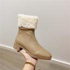 Fleece Lined Block Heel Short Boots