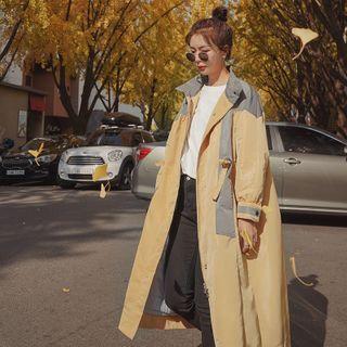 Paneled Zip Long Coat