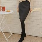Plain / Checked H-line Midi Skirt
