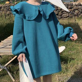 Collar Mini Sweatshirt Dress