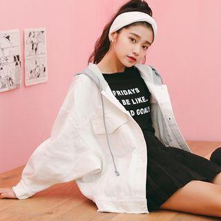 Drawstring Oversized Denim Jacket
