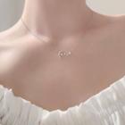 925 Sterling Silver Moon & Star Choker Silver - One Size