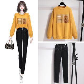 Print Sweatshirt / Skinny Jeans / Set
