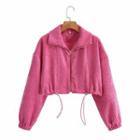 Zip-up Cropped Corduroy Jacket