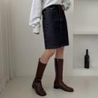 Denim Midi H-line Skirt