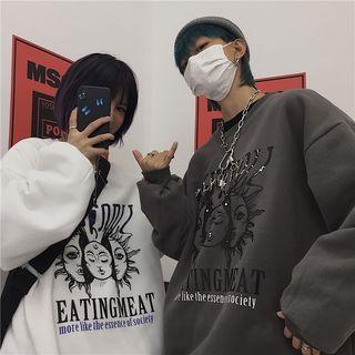 Couple Matching Face Print Pullover