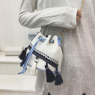 Tassel Detail Bucket Crossbody Bag