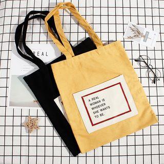 Canvas Letter Printed Tote Bag