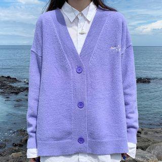 Embroidered Japanese Character Cardigan