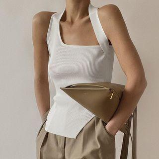 Halter Neck Asymmetrical Tank Top