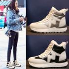 Platform Fleece-lined Lace Up High Top Sneakers