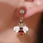 Rhinestone Alloy Bee Dangle Earring