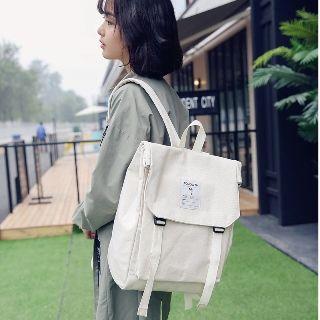 Canvas Buckled Flap Backpack
