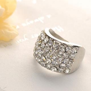 Rhinestone Ring  Silver - One Size