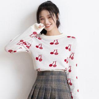 Cherry Print Knit Top