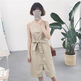 Bow-accent Spaghetti Strap Dress