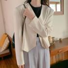 Cropped Button Blazer