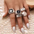 Set: Alloy Ring (assorted Designs) Silver - One Size