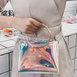 Metal Chain Pvc Crossbody Bag Transparent - One Size