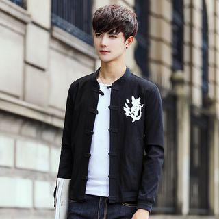 Chinese-style Frog-button Lettering Jacket