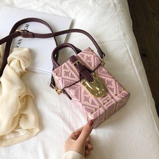 Faux Leather Patterned Crossbody Bag