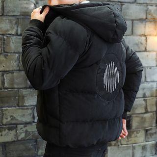Hooded Padded Coat / Drawstring Pants / Crew-neck Pullover / Set