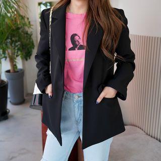 Single-button Flap-pocket Jacket