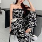 Sleeveless Flower Print Jumpsuit