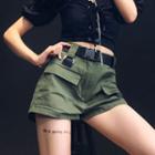 Pocketed Shorts With Belt